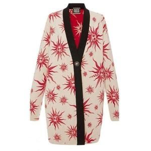 Fausto Puglisi - Knit Star Ivory Red Caban Coat - IT 40